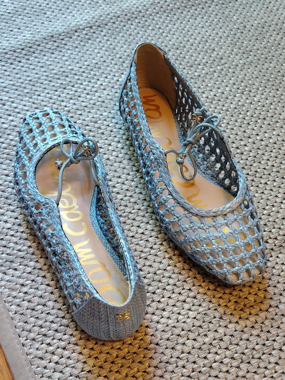 Sam Edelman Marcie Woven Mary Jane Flats - Light Blue - Picture 3 of 6